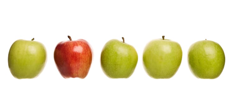 Group of apples isolated on white background