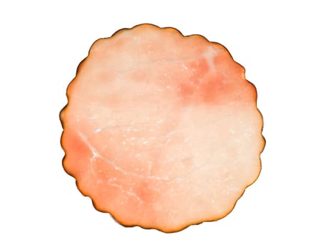 Slice of ham isolated on white background