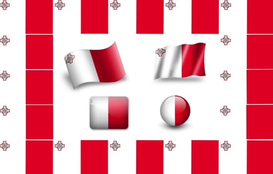 flag of Malta.icon set. flags frame