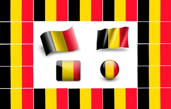 flag of Belgium. icon set