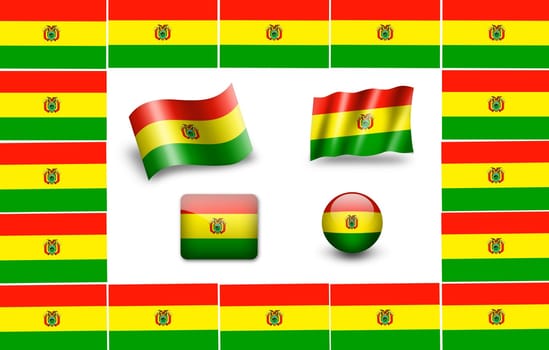 flag of Bolivia. icon set