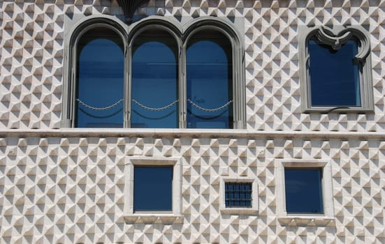House of diamond-shaped spikes or Casa dos Bicos in the Alfama district in Lisbon, Portugal