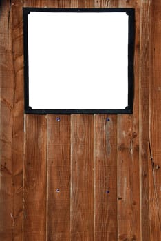 empty billboard on a beautiful wooden fence background