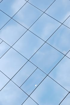 modern office building facade with glass pattern