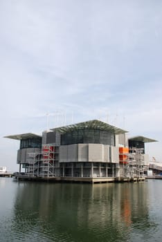 LISBON - MARCH 22: modern Oceanarium building in Nations Park at Lisbon, Portugal on March 22, 2010 - Lisbon, Portugal