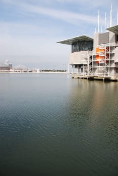 LISBON - MARCH 22: modern Oceanarium building in Nations Park at Lisbon, Portugal on March 22, 2010 - Lisbon, Portugal