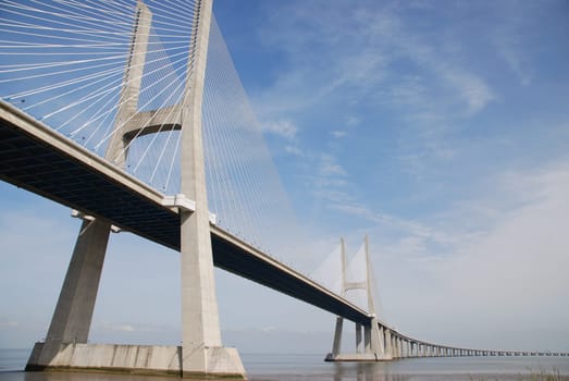 longest bridge in Europe known as Vasco da Gama (over the Tagus river)