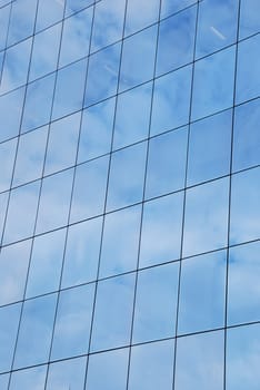 modern office building facade with glass pattern