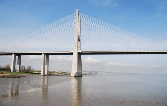 longest bridge in Europe known as Vasco da Gama (over the Tagus river)