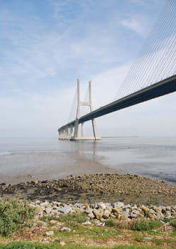 longest bridge in Europe known as Vasco da Gama (over the Tagus river)