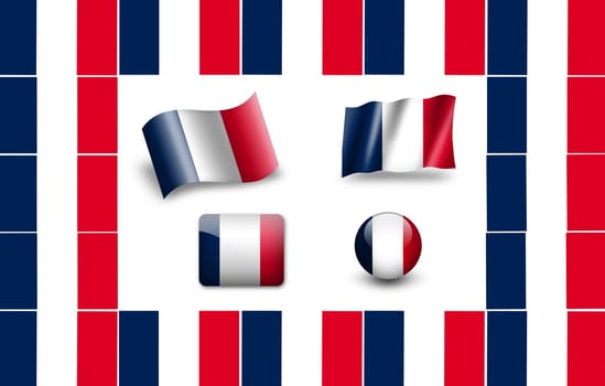 flag of France. icon set