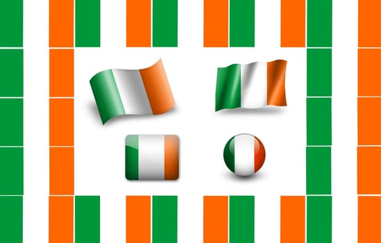 flag of Ireland. icon set