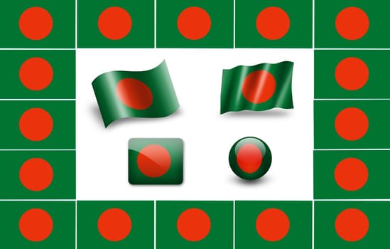 flag of Bangladesh. icon set .