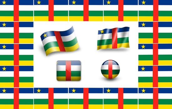 flag of Centlal African Repiblic. icon set.