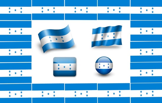 flag of Gonduras. icon set