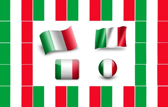 flag of Italy. Italia flag. icon set