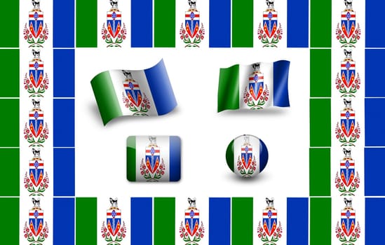 flag of Yukon. icon set