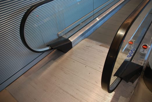 moving escalator in a international airport