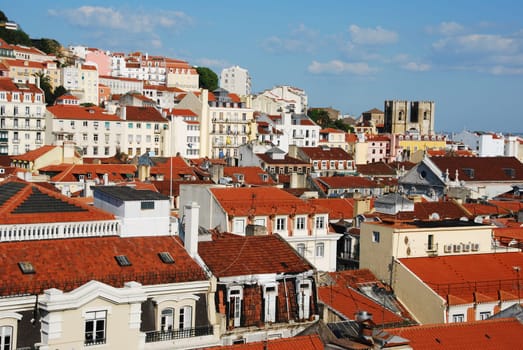 beautiful cityscape of Lisbon with Sé Cathedral, Portugal