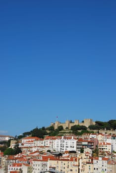 beautiful cityscape of Lisbon with Sao Jorge Castle, Portugal