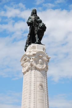 famous Marques do Pombal statue Lisbon, Portugal