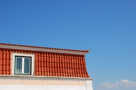 traditional luxury house against blue sky background