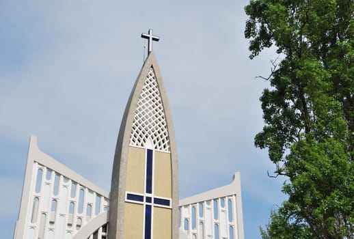 beautiful Nossa Senhora Auxiliadora church in Prazeres, Lisbon (Portugal)