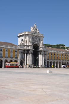 famous Commerce Square also known as Terreiro do Paço in Lisbon, Portugal