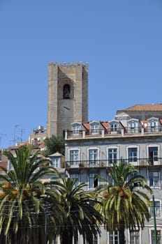 beautiful cityscape with Se Cathedral in Lisbon, Portugal