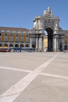 famous Commerce Square also known as Terreiro do Paço in Lisbon, Portugal