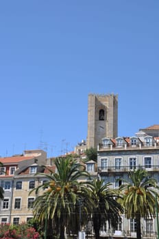 beautiful cityscape with Se Cathedral in Lisbon, Portugal