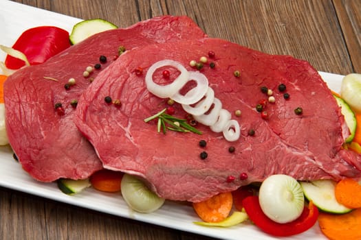 veal fillet with fresh vegetables