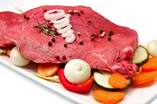 veal fillet with fresh vegetables