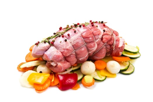 roast of beef with fresh vegetables