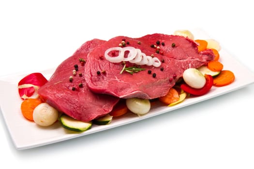 veal fillet with fresh vegetables
