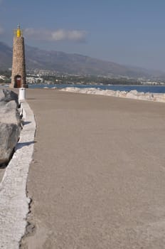 famous lighthouse in Puerto Banus (Marbella), Spain