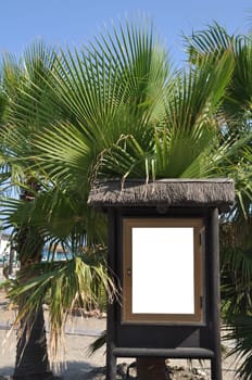 empty billboard and sidewalk at the beach