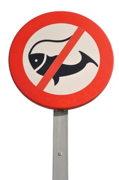 no fishing allowed sign isolated on white background