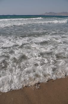 beautiful beach in Kos, Greece (Turkey on the background)
