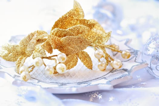 Christmas decoration in golden tone