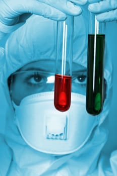 Scientist pouring chemicals in a laboratory