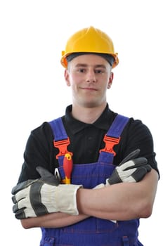 construction worker isolated on white background