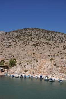 beautiful fishing boats in Kalymnos island port, Greece