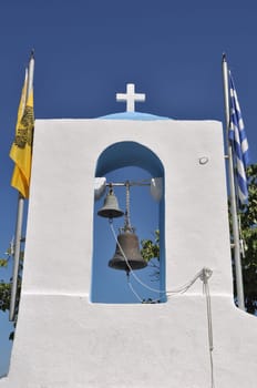gorgeous greek belfry of a church in Zia village (Kos island), Greece