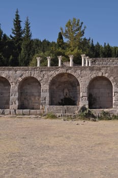 historical ruins of Asclepieion, ancient Hospital made by Hippocrates in Kos, Greece
