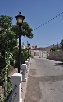 beautiful street view in Lagoudi village (Kos island), Greece