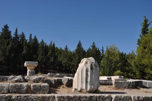 historical ruins of Asclepieion, ancient Hospital made by Hippocrates in Kos, Greece