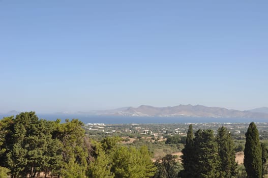 Aegean sea from Kos island (Greece) with Bodrum (Turkey) region on the background