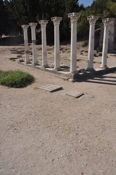 historical ruins of Asclepieion, ancient Hospital made by Hippocrates in Kos, Greece