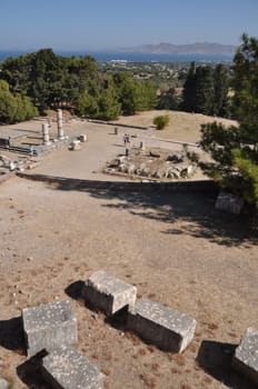 historical ruins of Asclepieion, ancient Hospital made by Hippocrates in Kos, Greece